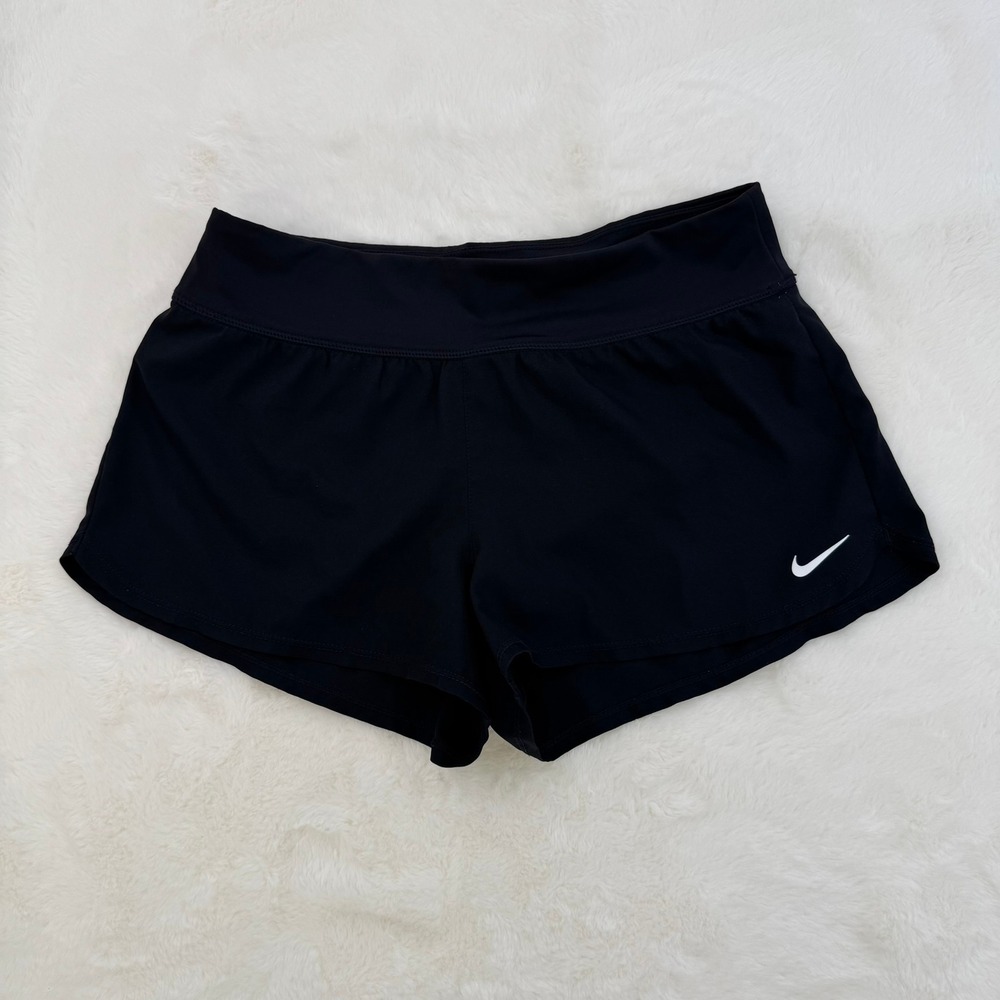 Nike Womens Running Shorts Black Small Zipper Pocket Athletic Gym Workout